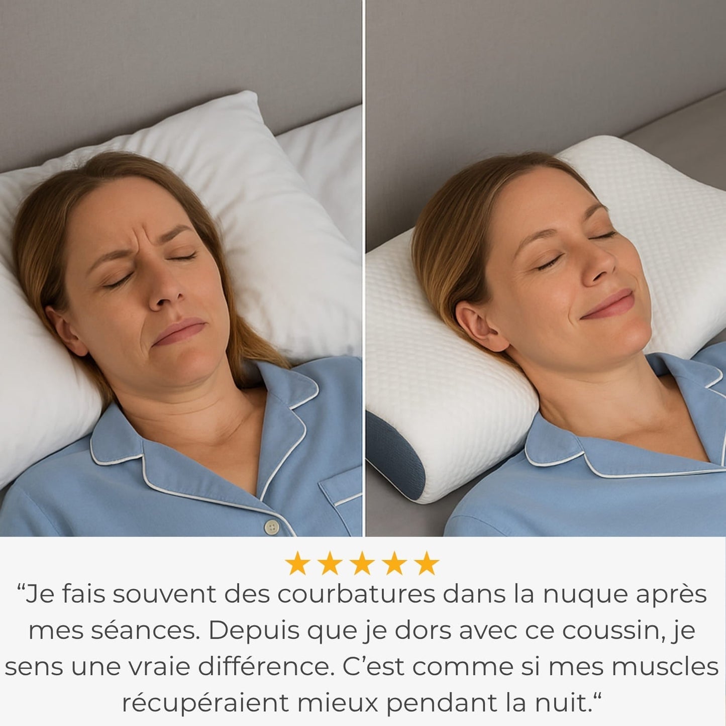 Oreiller ergonomique Elaglow® -  L’Oreiller Orthopédique Nouvelle Génération