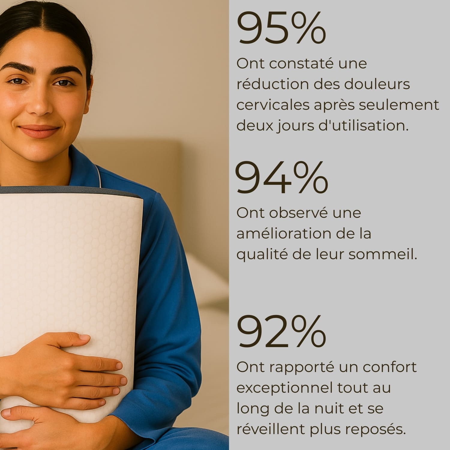 Oreiller orthopédique Elaglow® - Améliore la qualité du sommeil