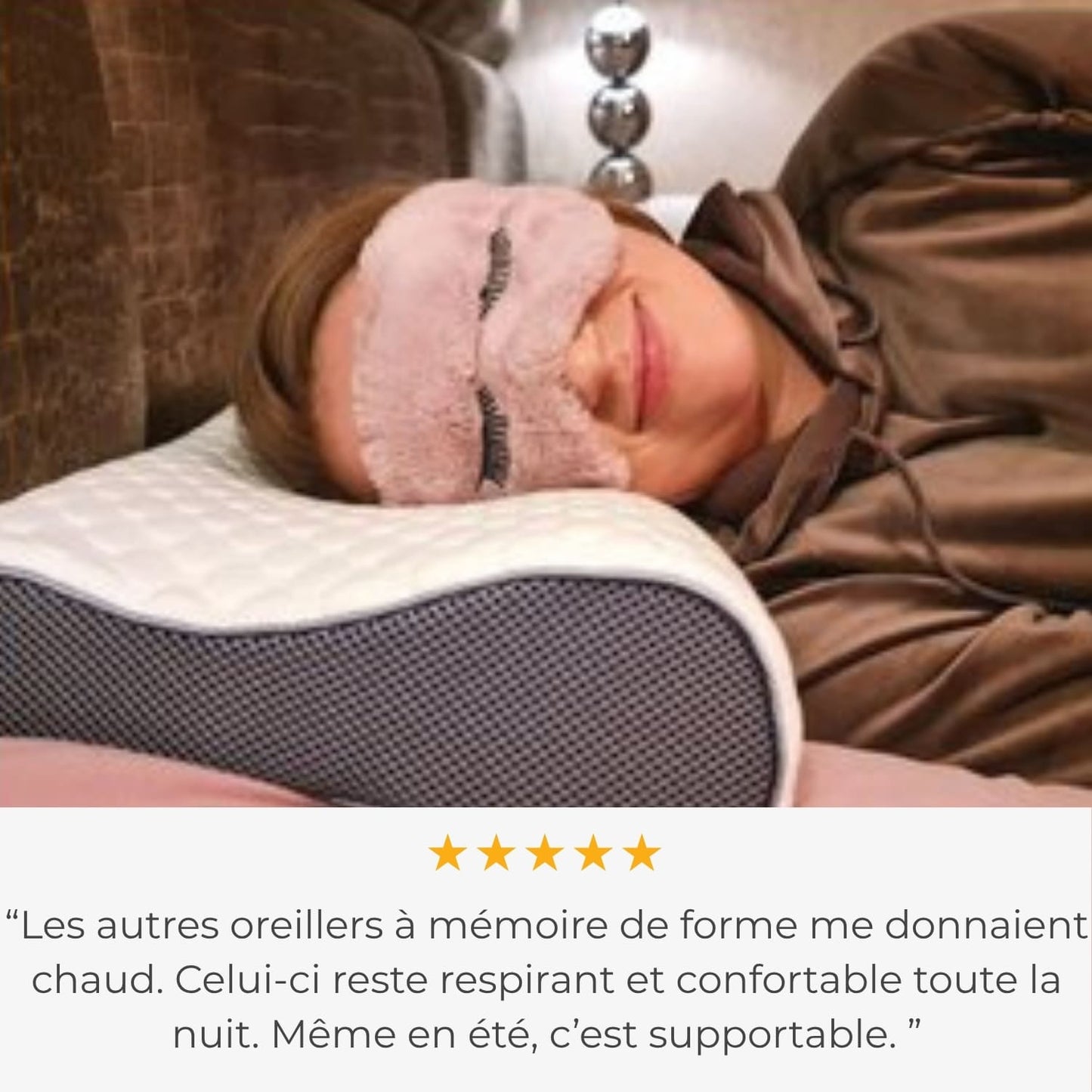 Oreiller ergonomique Elaglow® -  L’Oreiller Orthopédique Nouvelle Génération