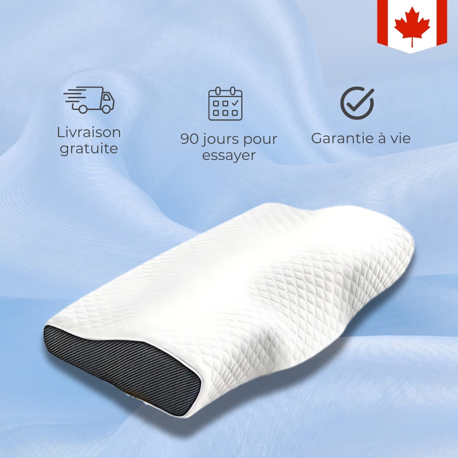 Oreiller orthopédique Elaglow® - Améliore la qualité du sommeil