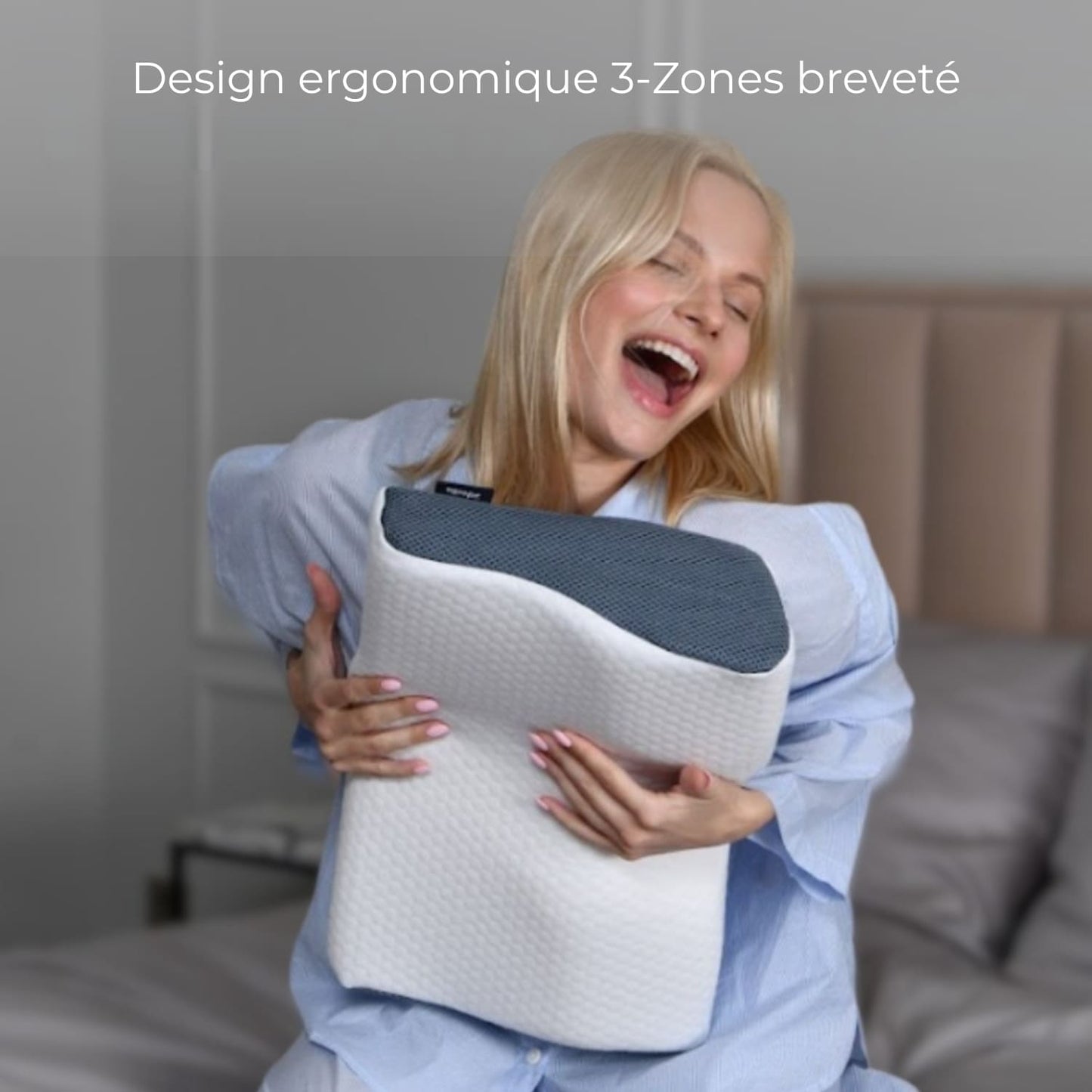 Oreiller ergonomique Elaglow® -  L’Oreiller Orthopédique Nouvelle Génération
